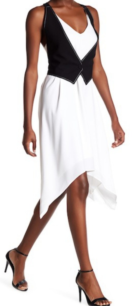 BCBG black and white Marciella vest dress